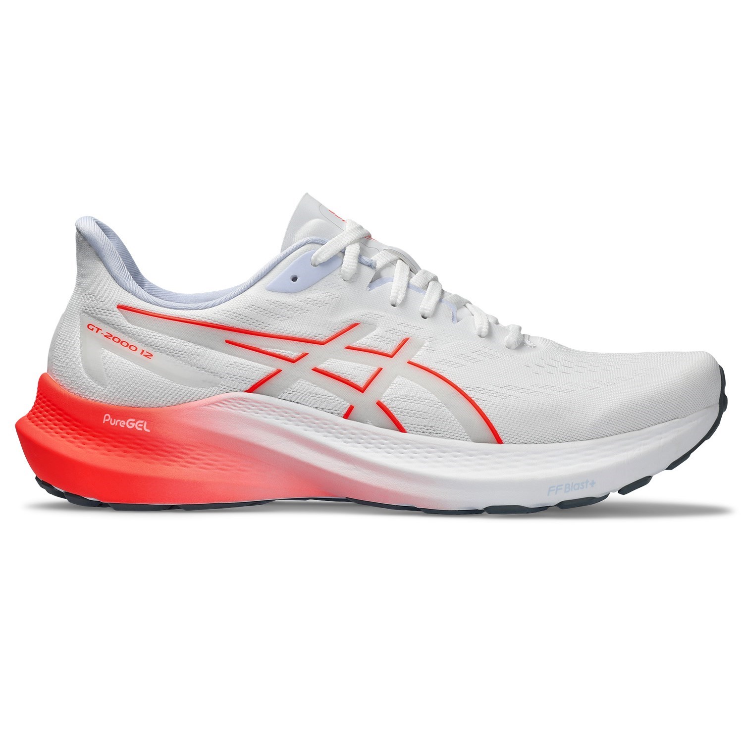 Asics GT-2000 12 - Mens Running Shoes - White/Sunrise Red | Sportitude