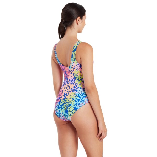 Zoggs Sea Change Silver Lined Scoopback Womens One Piece Swimsuit - Sech