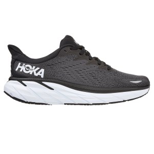 Hoka Clifton 8 - Mens Running Shoes - Black/White