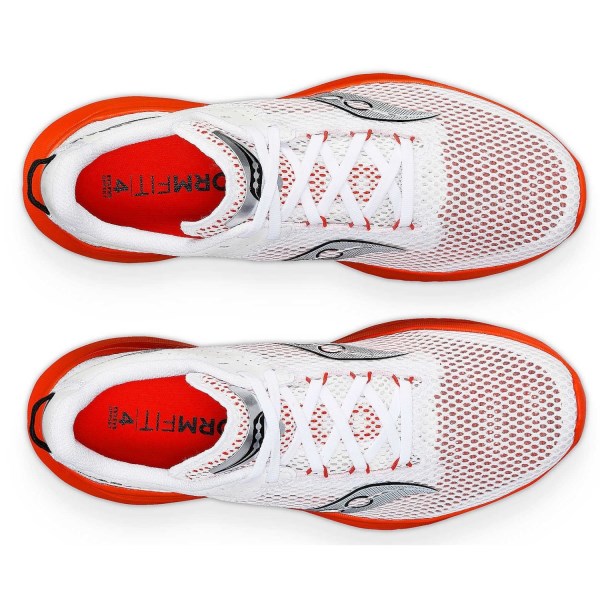 Saucony Kinvara 14 - Mens Running Shoes - White/Infrared