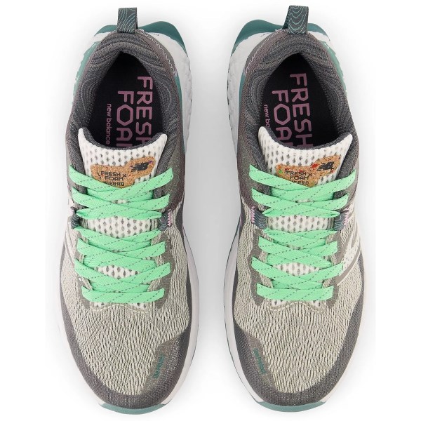New Balance Fresh Foam Hierro v7 - Womens Trail Running Shoes - Paper White/Graphite/Electric Jade