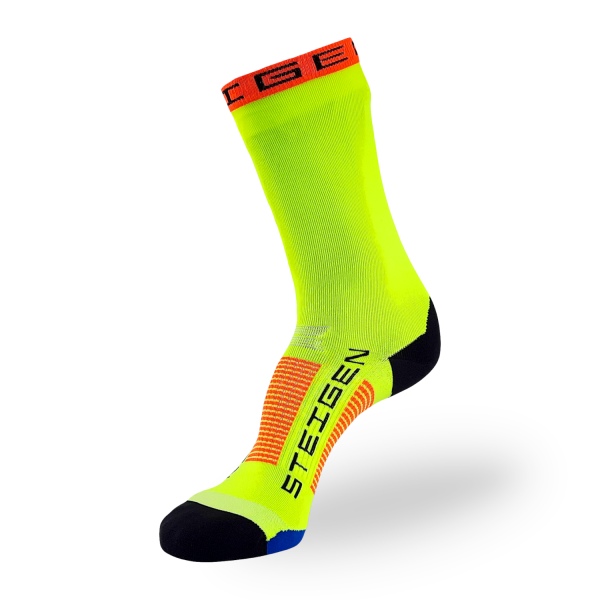 Steigen Three Quarter Length Running Socks - Fluro Yellow
