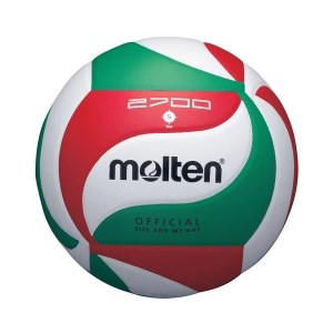 Molten M2700 Synthetic Leather Indoor Volleyball - Size 5 - White/Green/Red