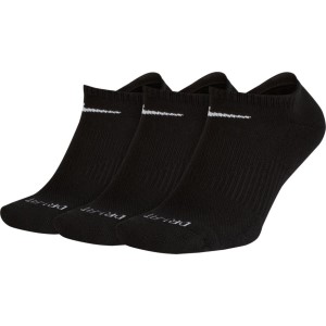 Nike Performance Cushion Unisex No Show Training Socks - 3 Pack - Black/White