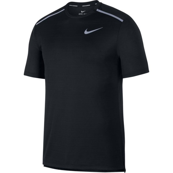 Nike Dri-Fit Miler Mens Running T-Shirt - Black/Reflective Silver
