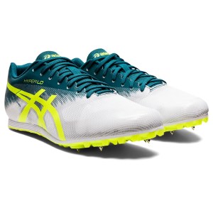 Asics Hyper LD 6 - Mens Long Distance Track Spikes - White/Safety Yellow