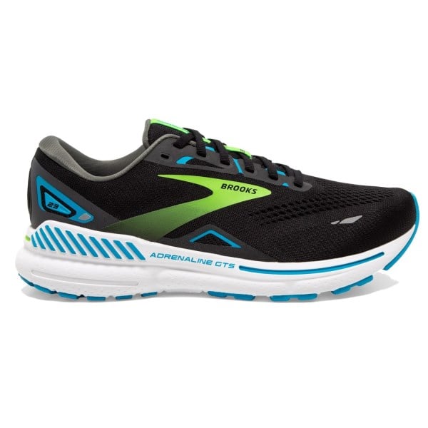 Brooks Adrenaline GTS 23 - Mens Running Shoes - Black/Hawaiian Ocean/Green
