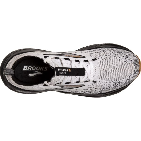 Brooks Glycerin Stealthfit 21 - Mens Running Shoes - White/Grey/Black