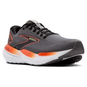 Brooks Glycerin 21 - Mens Running Shoes - Grey/Mandarin Red/Green