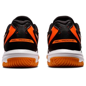 Asics Gel Rocket 10 - Mens Indoor Court Shoes - Black/Shocking Orange