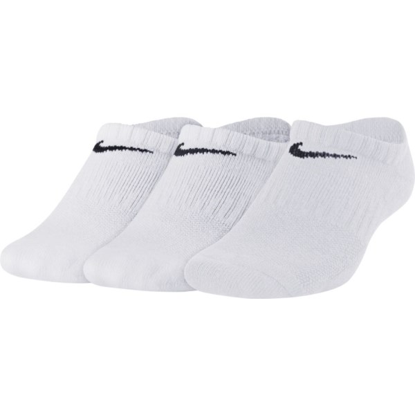 Nike Performance Cushioned No-Show - Kids Training Socks - 3 Pack - White/Black