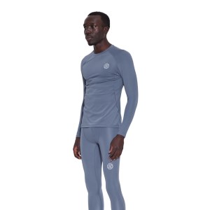 Skins Series-2 Mens Compression Long Sleeve Top - Blue Grey