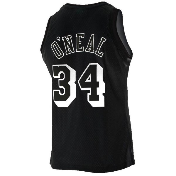 Mitchell & Ness LA Lakers Shaquille O'Neal White Logo Swingman Mens Basketball Jersey - Black