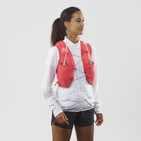 Salomon Advanced Skin 8 Set Womens Trail Running Vest - Cayenne/Porcelain Rose