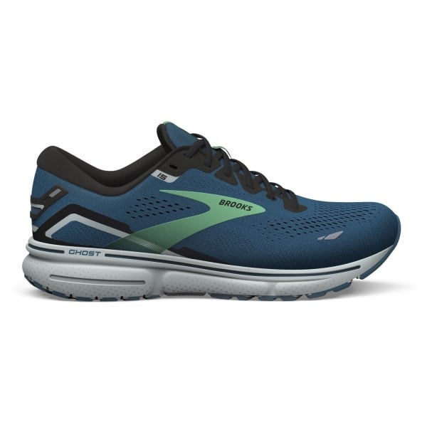 Brooks Ghost 15 - Mens Running Shoes - Moroccan Blue/Black/Spring Bud