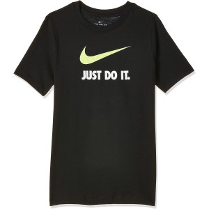 Nike Just Do It Swoosh Kids T-Shirt - Black/Volt