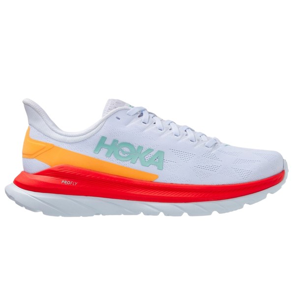 Hoka Mach 4 - Womens Running Shoes - White/Fiesta