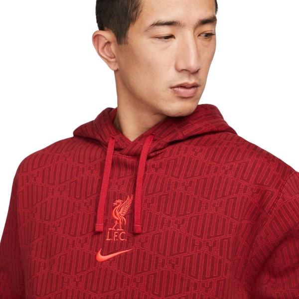 Nike Liverpool FC Club Home Fleece Mens Pullover Hoodie - Tough Red/Siren Red