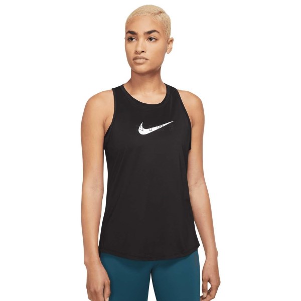 Nike Dri-Fit One Graphic Womens Training Tank Top - Black/White