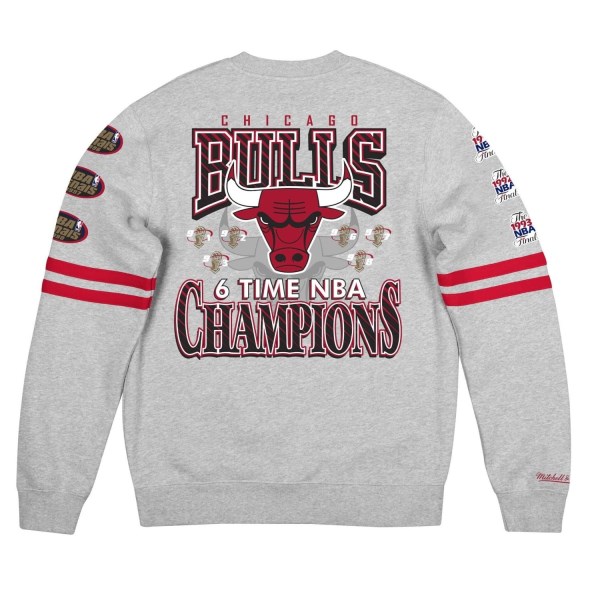 Mitchell & Ness All Over Print Chicago Bulls NBA Mens Basketball Sweatshirt - Grey