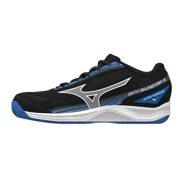Mizuno Sky Blaster 3 - Unisex Badminton Shoes - Black/White/Peach Blue