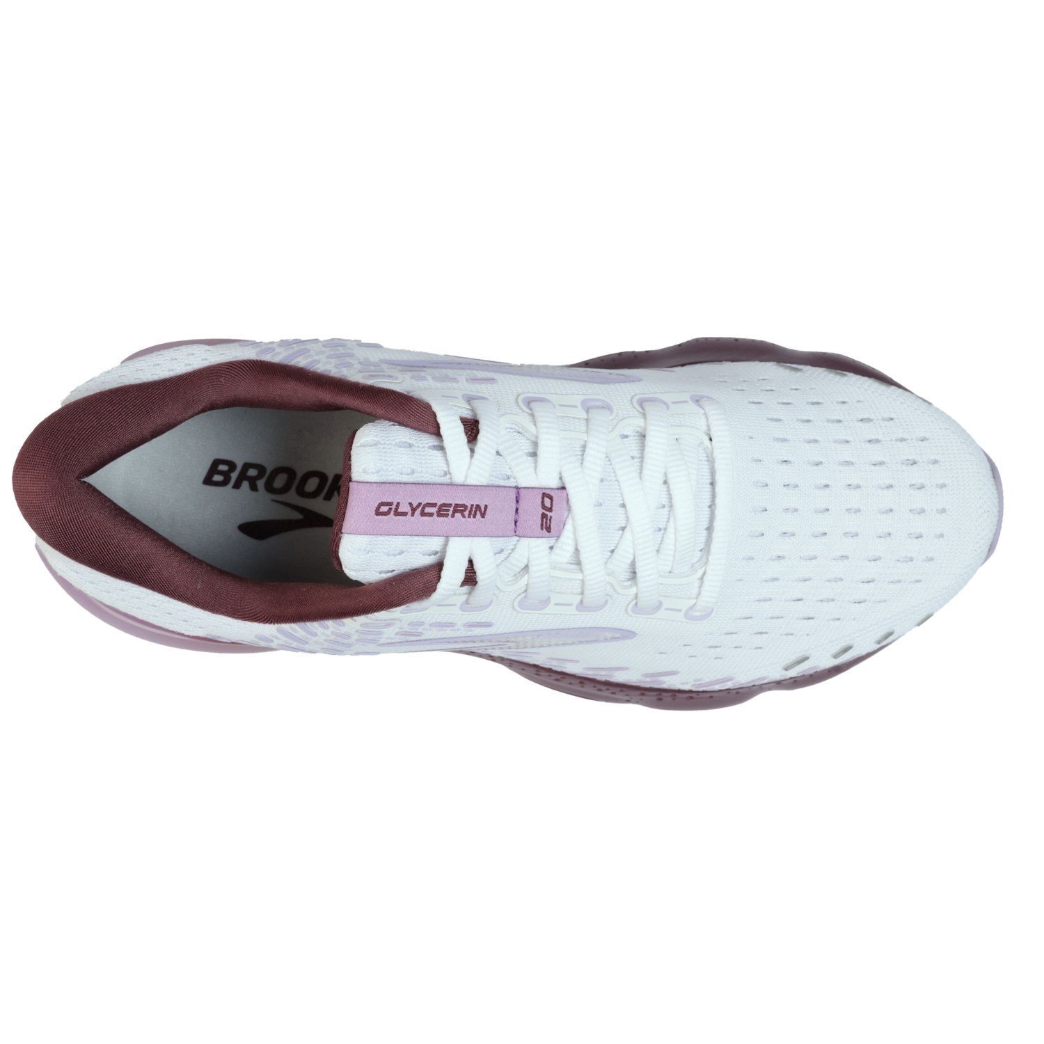Brooks Glycerin 20 Women's Road-running Shoe in White/Orchid/Lav, Blac –  Gimres Shoes