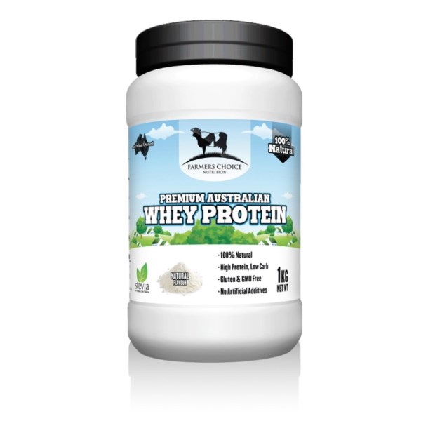 Farmers Choice 100% Natural Whey Protein Concentrate - 1kg - 33 Serves