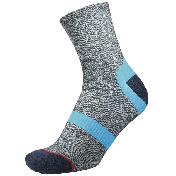 1000 Mile Approach Repreve Womens Sports Socks - Double Layer, Anti Blister - Navy Marl/Kingfisher