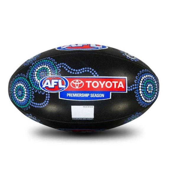 Sherrin Sir Doug Nicholls Round AFL Synthetic Football - Size 5 - Black