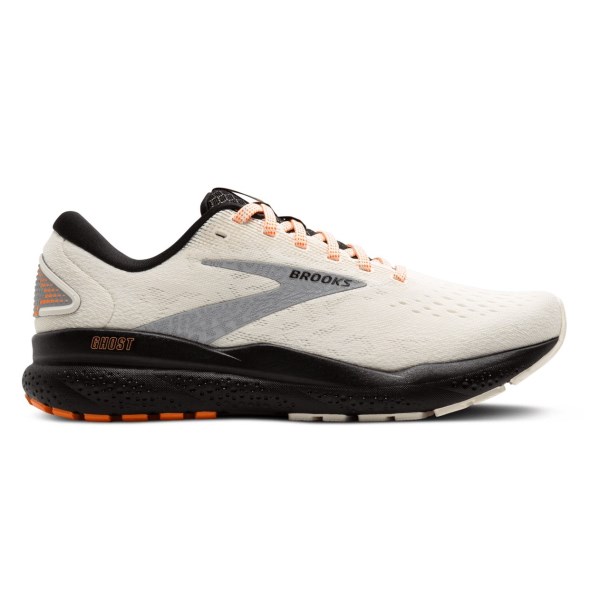 Brooks Ghost 16 - Mens Running Shoes - Ecru/Orange/Black