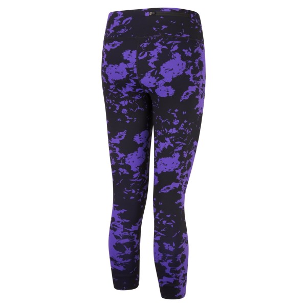 Ronhill Life Crop Womens Running Tights - Black/Plum Abstract
