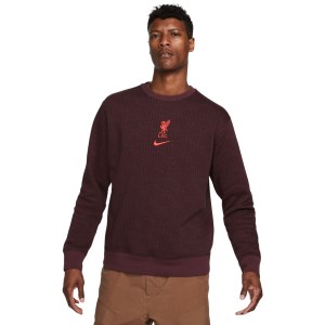 Nike Liverpool FC Club Fleece Mens Sweatshirt - Burgundy Crush/Siren Red