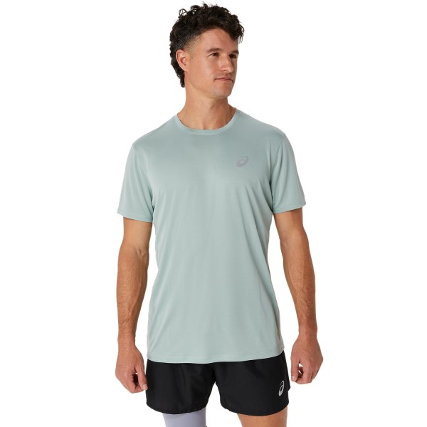 Asics Silver Mens Short Sleeve Running T-Shirt - Ocean Haze | Sportitude