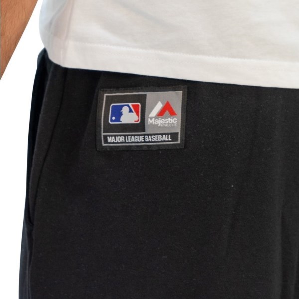 Majestic Los Angeles Dodgers Raw Edge Fleece Mens Baseball Shorts - Black