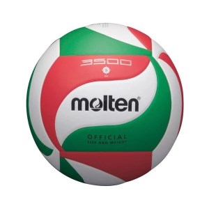 Molten M3500 PU Leather Indoor/Outdoor Volleyball - Size 5 - White/Green/Red
