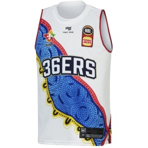 First Ever Adelaide 36ers Indigenous 2019/20 Kids Basketball Jersey - White