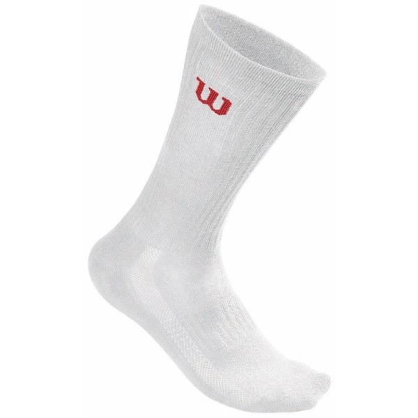 Wilson Mens Tennis Crew Socks - 3 Pack - White