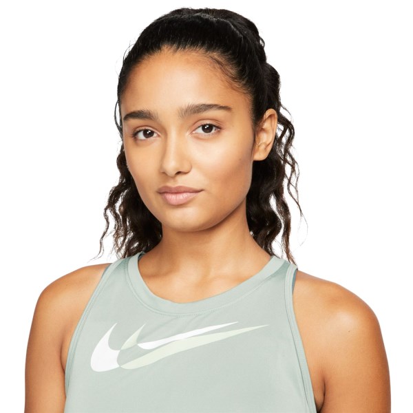 Nike Dri-Fit Swoosh Run Womens Running Tank Top - Jade Smoke/White