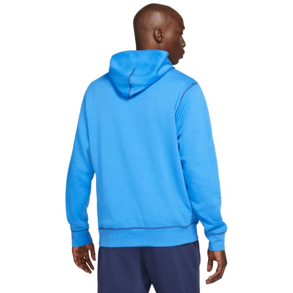 Nike Sportswear Just Do It Pullover Brushed Back Mens Hoodie - Signal Blue/Midnight Navy
