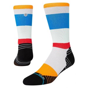 Stance Rate Crew Running Socks - Grey/Multicolour