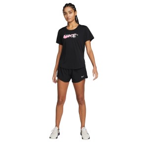 Nike One Womens Mid-Rise 3 Inch Brief-Lined Running Shorts - Black/Reflective Silver