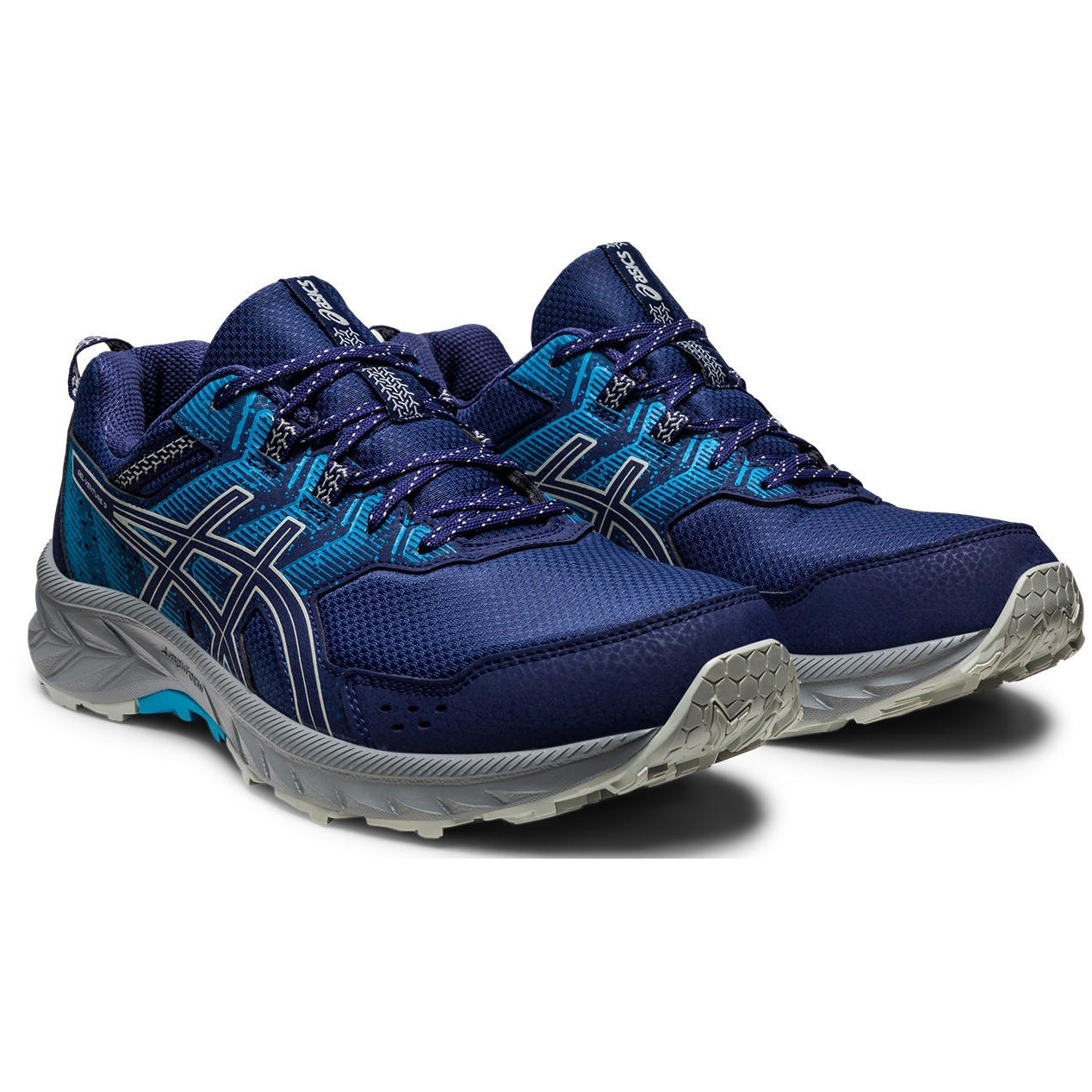 Asics Gel Venture 9 - Mens Trail Running Shoes - Indigo Blue/Light Sage ...
