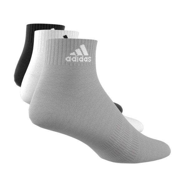 Adidas Cushioned Sportswear Ankle Socks - 3 Pairs - Medium Grey Heather/White/Black