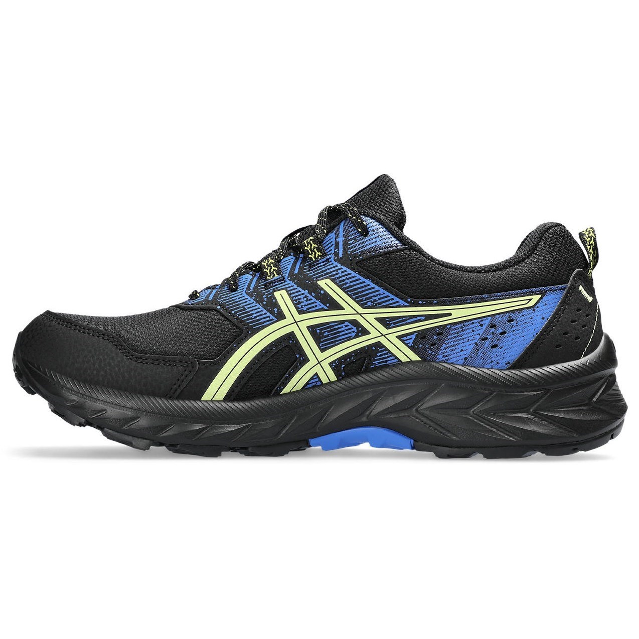 Asics Gel Venture 9 - Mens Trail Running Shoes - Black/Glow Yellow ...