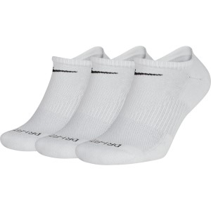 Nike Performance Cushion Unisex No Show Training Socks - 3 Pack -White/Black