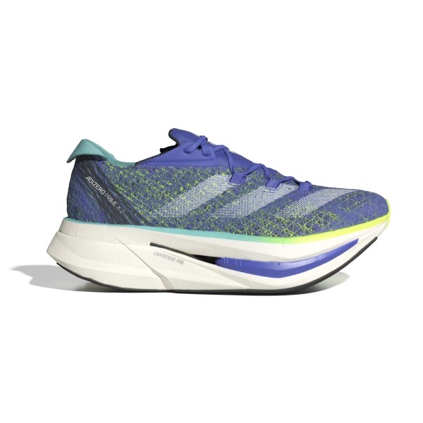 Adidas Adizero Prime X 2 Strung - Unisex Road Racing Shoes - Cobalt Blue/Zero Metallic/Lucid Lemon