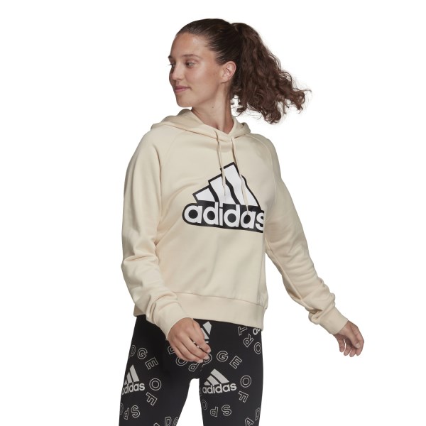 Adidas Essentials Outlined Logo Womens Hoodie - Wonder White