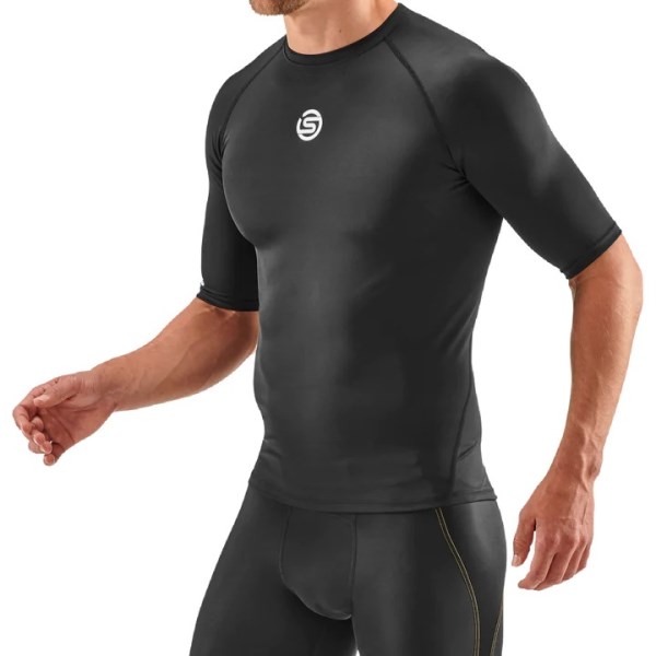 Skins Series-1 Mens Compression Short Sleeve Top - Black