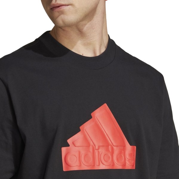 Adidas Future Icons Badge Of Sport Mens T-Shirt - Black/Bright Red