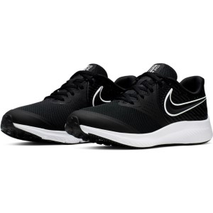 Nike Star Runner 2 GS - Kids Running Shoes - Black/White/Volt
